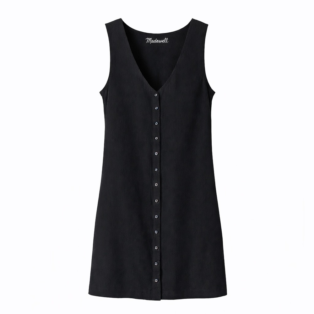 Madewell Black Sheath Mini Dress V-Neck Sleeveless